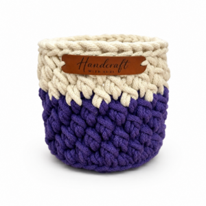 handmade macrame storage basket cotton home decor