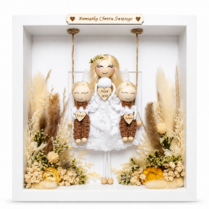 A beautiful personalised baptism angel frame, handmade with love as a meaningful keepsake gift for a baptism or christening. Personalised with colours, text and special details.