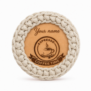 personalised macrame coffee coasters handmade gift